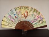 abanico pintado pajaros