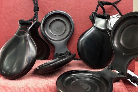 castañuelas vidrio negro